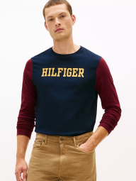 Мужской лонгслив Tommy Hilfiger с логотипом 1159862821 (Синий/Бордовый M)