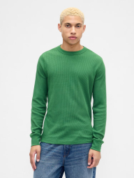 Мужской лонгслив GAP из вафельной ткани 1159862866 (Зеленый M)