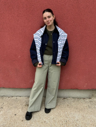 Лонгслив-поло UNIQLO в полоску 1159863058 (Белый/Голубой S)