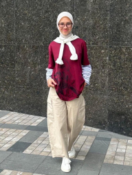 Лонгслив-поло UNIQLO в полоску 1159863058 (Белый/Голубой S)