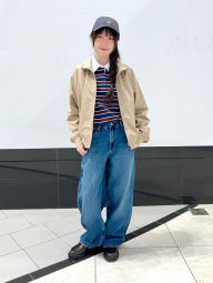 Лонгслив-поло UNIQLO в полоску 1159863077 (Коричневый/Синий S)