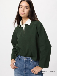 Лонгслив-поло UNIQLO 1159863091 (Зеленый M)