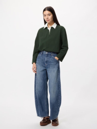 Лонгслив-поло UNIQLO 1159863091 (Зеленый M)