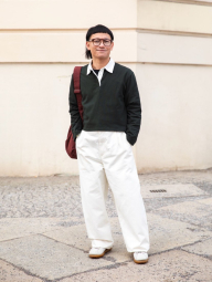 Лонгслив-поло UNIQLO 1159863091 (Зеленый M)