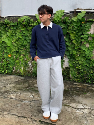 Лонгслив-поло UNIQLO 1159863272 (Синий XL)