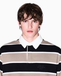 Лонгслив-поло Armani Exchange 1159863935 (Синий/Бежевый M)