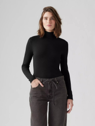Женский лонгслив Levi's в рубчик 1159864322 (Черный L)