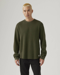 Чоловічий лонгслів Levi's із вафельної тканини 1159864518 (Зелений L)