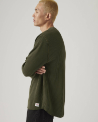 Чоловічий лонгслів Levi's із вафельної тканини 1159864518 (Зелений L)