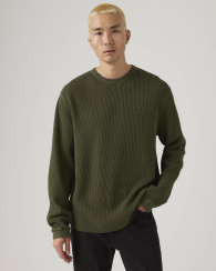 Чоловічий лонгслів Levi's із вафельної тканини 1159864518 (Зелений L)