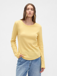 Женский лонгслив GAP из вафельной ткани 1159864685 (Желтый XS)