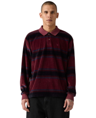 Мужской лонгслив-поло Levi's велюровый 1159864747 (Бордовый XL)