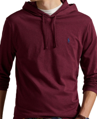 Чоловічий лонгслів Polo Ralph Lauren з капюшоном 1159864752 (Бордовий M)