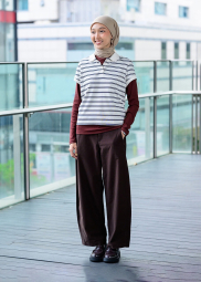 Эластичный лонгслив в рубчик UNIQLO 1159864937 (Коричневый S)