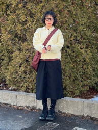 Эластичный лонгслив в рубчик UNIQLO 1159864937 (Коричневый S)