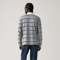 Мужской лонгслив-поло Levi's в полоску 1159864987 (Серый L)