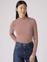 Жіночий лонгслів Levi's в смужку 1159865450 (Білий/Червоний M)