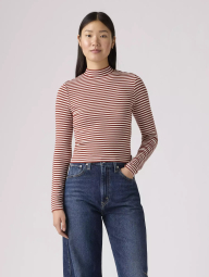 Жіночий лонгслів Levi's в смужку 1159865450 (Білий/Червоний M)