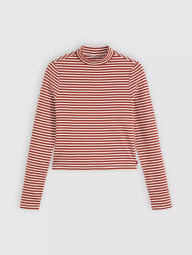Жіночий лонгслів Levi's в смужку 1159865450 (Білий/Червоний M)