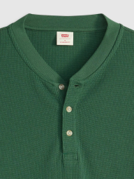 Мужской лонгслив-хенли Levi's из вафельной ткани 1159865492 (Зеленый M)