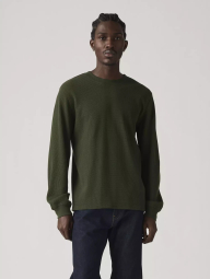 Мужской лонгслив Levi's из вафельной ткани 1159865505 (Зеленый L)
