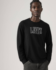 Мужской лонгслив Levi's с логотипом 1159865606 (Черный L)