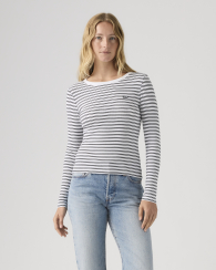 Женский лонгслив Levi's кофта в полоску 1159919125 (Белый S)