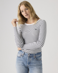 Женский лонгслив Levi's кофта в полоску 1159919125 (Белый S)