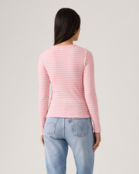 Женский лонгслив Levi's кофта в полоску 1159926828 (Розовый XL)