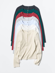 Лонгслив UNIQLO в рубчик 1160532000 (Красный L)