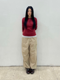 Лонгслив UNIQLO в рубчик 1160532000 (Красный L)