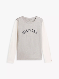 Жіночий лонгслів Tommy Hilfiger у стилі колор-блок 1161146238 (Сірий M)