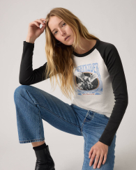 Жіночий лонгслів Levi's з принтом 1161174584 (Чорний/Сірий S)