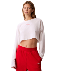 Укороченный женский лонгслив Calvin Klein с логотипом 1161436655 (Белый XXL)