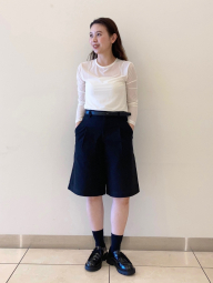 Полупрозрачный лонгслив UNIQLO 1161513304 (Молочный L)
