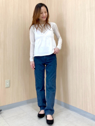 Полупрозрачный лонгслив UNIQLO 1161513304 (Молочный L)