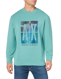 Лонгслив Armani Exchange с принтом 1161619242 (Бирюзовый L)