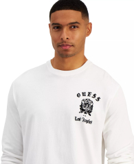 Мужской лонгслив GUESS с бархатным логотипом 1161899055 (Молочный XXL)