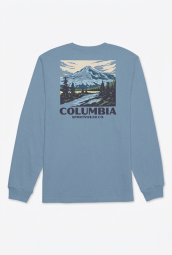 Чоловічий лонгслів Columbia з принтом 1162518250 (Блакитний XXL)