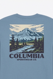 Чоловічий лонгслів Columbia з принтом 1162518250 (Блакитний XXL)