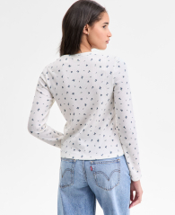 Женский вафельный лонгслив Henley Levi's кофта с принтом 1162518812 (Белый XS)