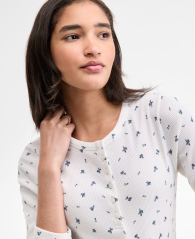 Женский вафельный лонгслив Henley Levi's кофта с принтом 1162518812 (Белый XS)