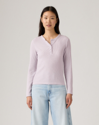 Женский вафельный лонгслив Henley Levi's кофта 1162615081 (Сиреневый XS)