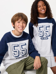 Детский лонгслив UNIQLO 1162744483 (Синий/Серый 11-12) на рост 145-155 см