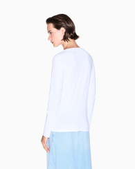 Женский лонгслив Armani Exchange со стразами 1162895072 (Белый XL)