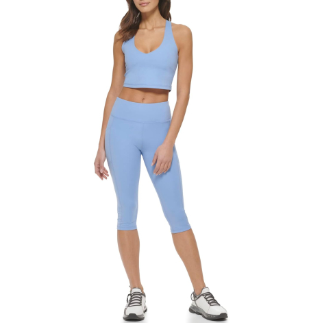 Женские укороченные леггинсы DKNY лосины с карманами 1159838738 (Голубой XL)