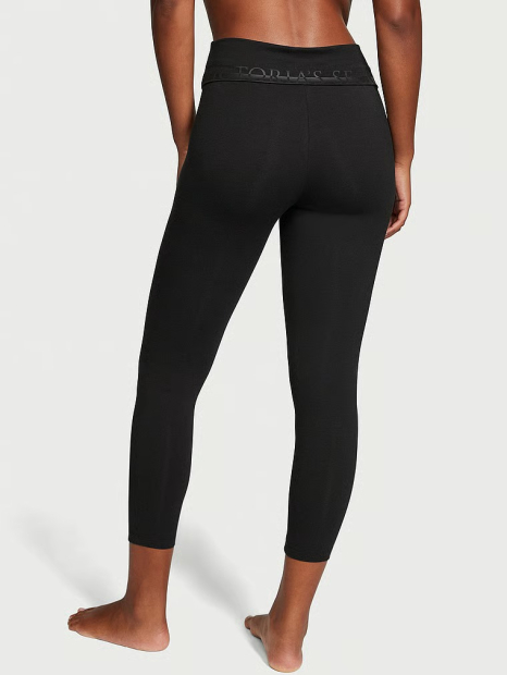 Леггинсы спортивные Yoga Mid-Rise Foldover от Victoria's Secret 1159841637 (Черный L)