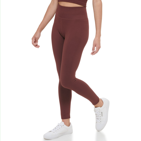 Леггинсы с высокой посадкой Calvin Klein лосины в рубчик 1159842724 (Коричневый M)