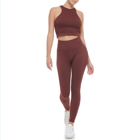 Леггинсы с высокой посадкой Calvin Klein лосины в рубчик 1159842724 (Коричневый M)
