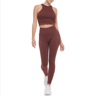 Леггинсы с высокой посадкой Calvin Klein лосины в рубчик 1159842724 (Коричневый M)